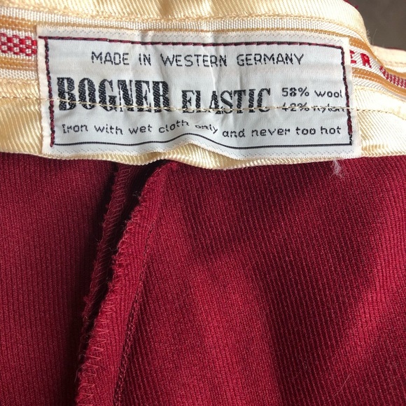 🛍️1960s⚡️VINTAGE wool Bogner red merlot stirrup ski pants 28 - Picture 2 of 8